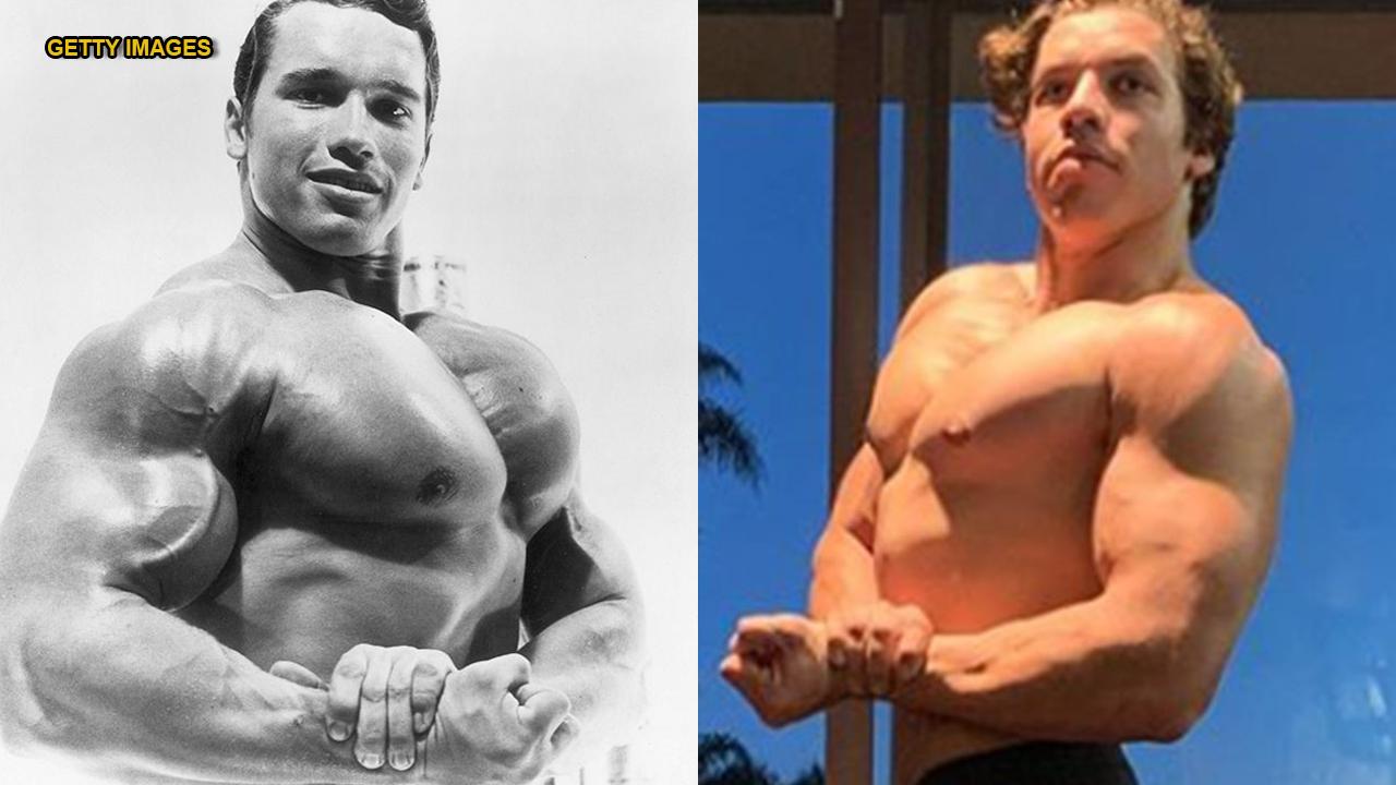 Arnold Schwarzenegger’s son recreates another of the bodybuilding legend's poses