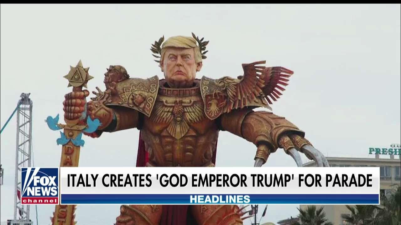 LOOK: Massive 'God Emperor Trump' Float Rolls Through Parade in Italy