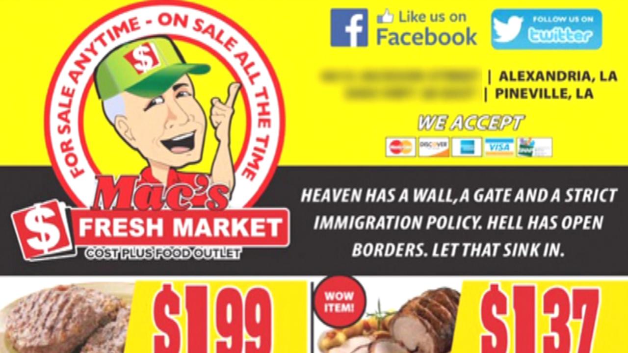 Louisiana grocery store owner stands by 'Heaven has a wall' ad
