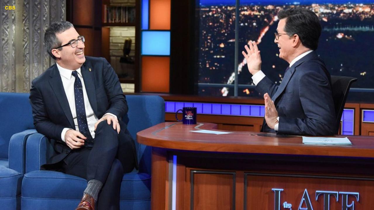 Late Show with Stephen Colbert audience boos guest John Oliver