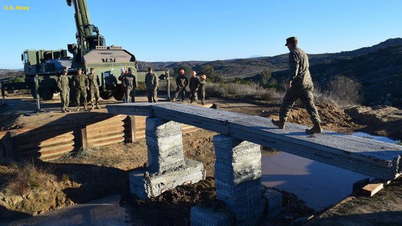 Marines at Camp Pendleton 3D-print a concrete bridge in 3 days