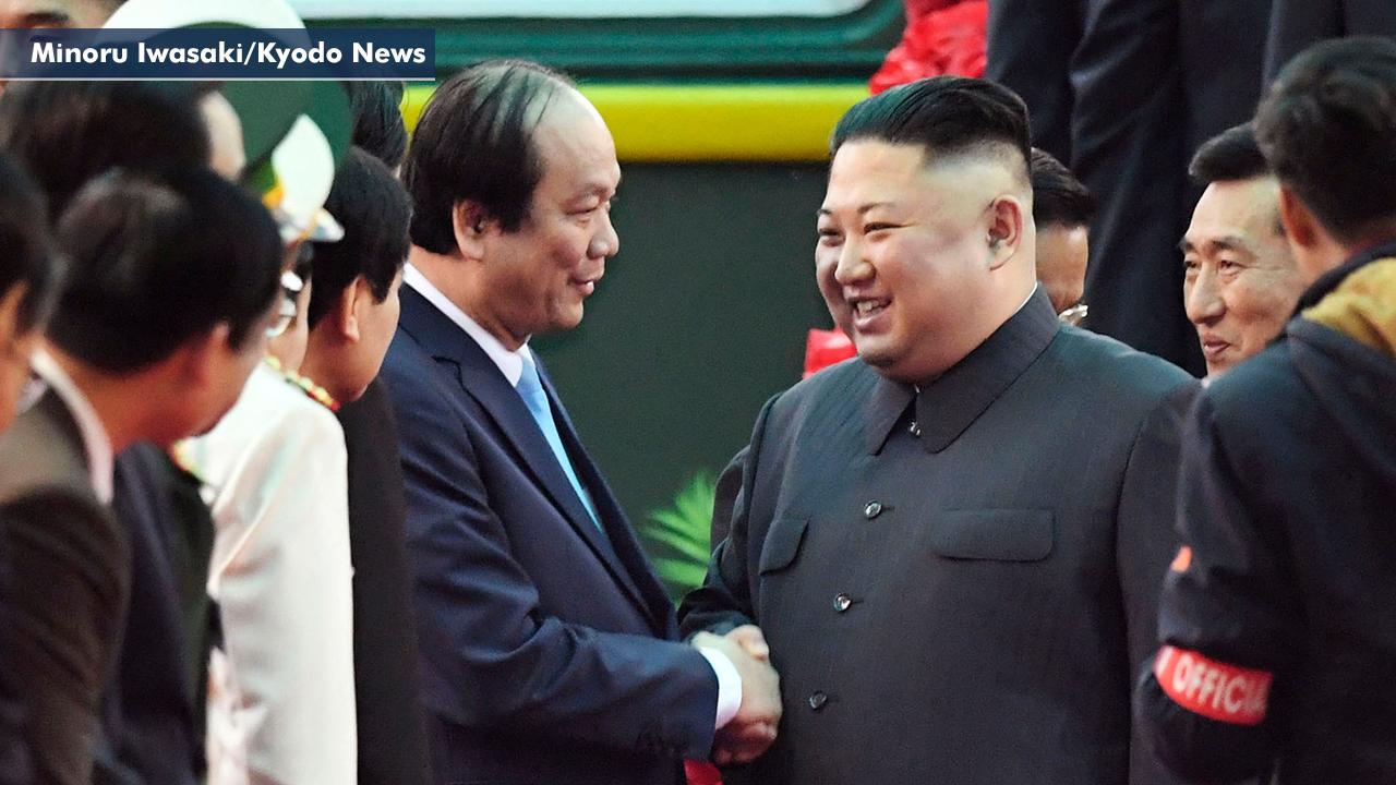 Kim Jong Un arrives at Vietnam railway station ahead of summit with President Trump
