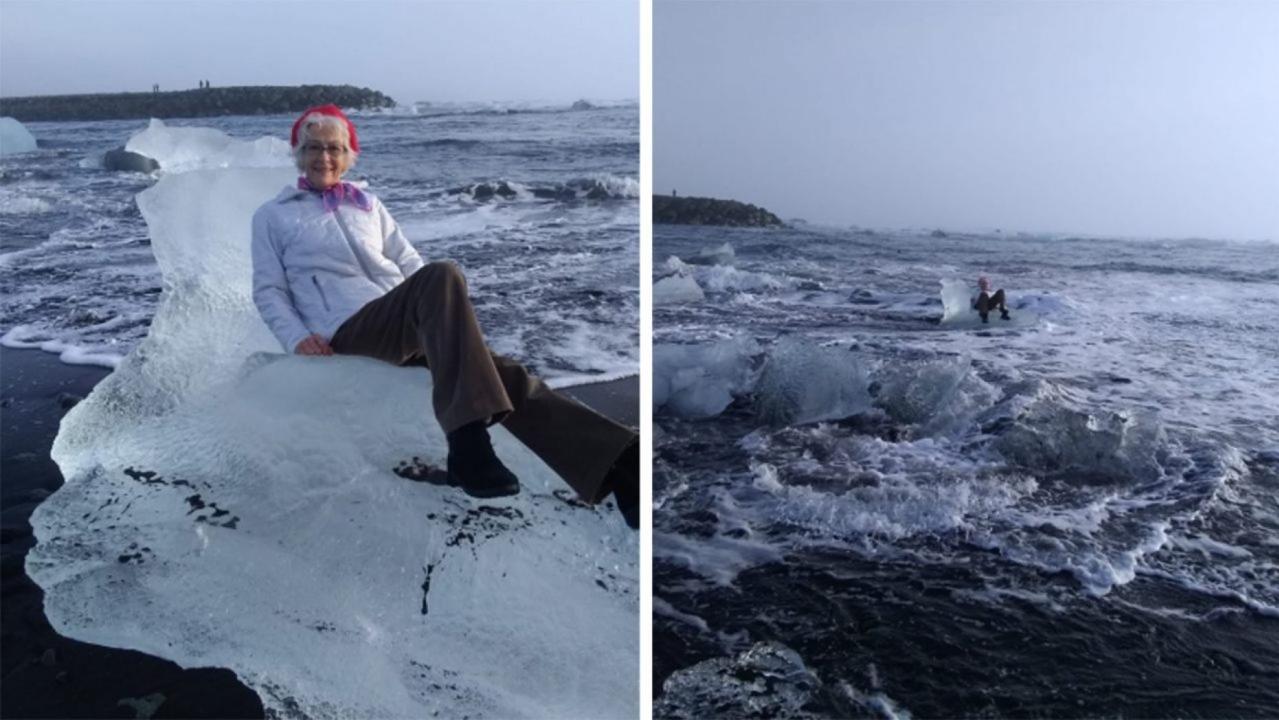Texas grandmother drifts out to sea after posing on ‘iceberg throne’ 
