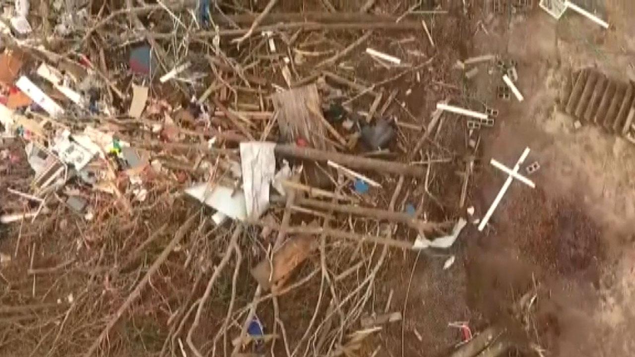 Drone footage shows aftermath of Alabama storms