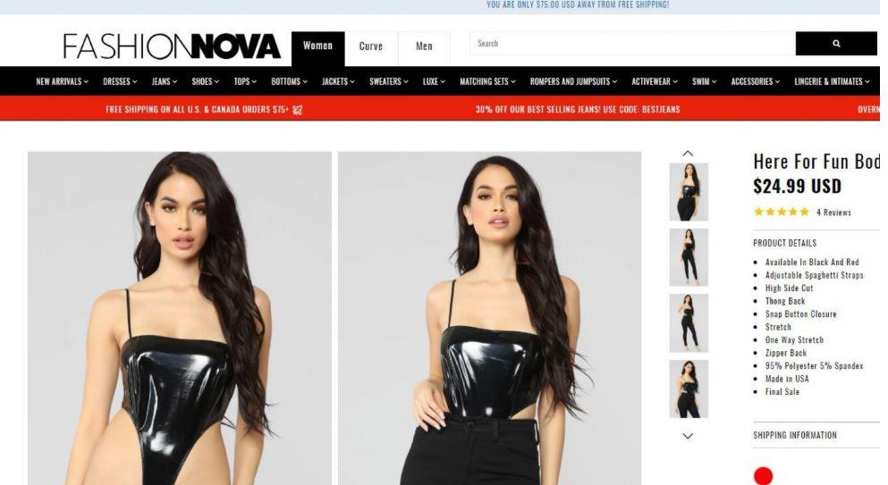 See the new item from Fashion Nova that s being dubbed A thong with arm straps