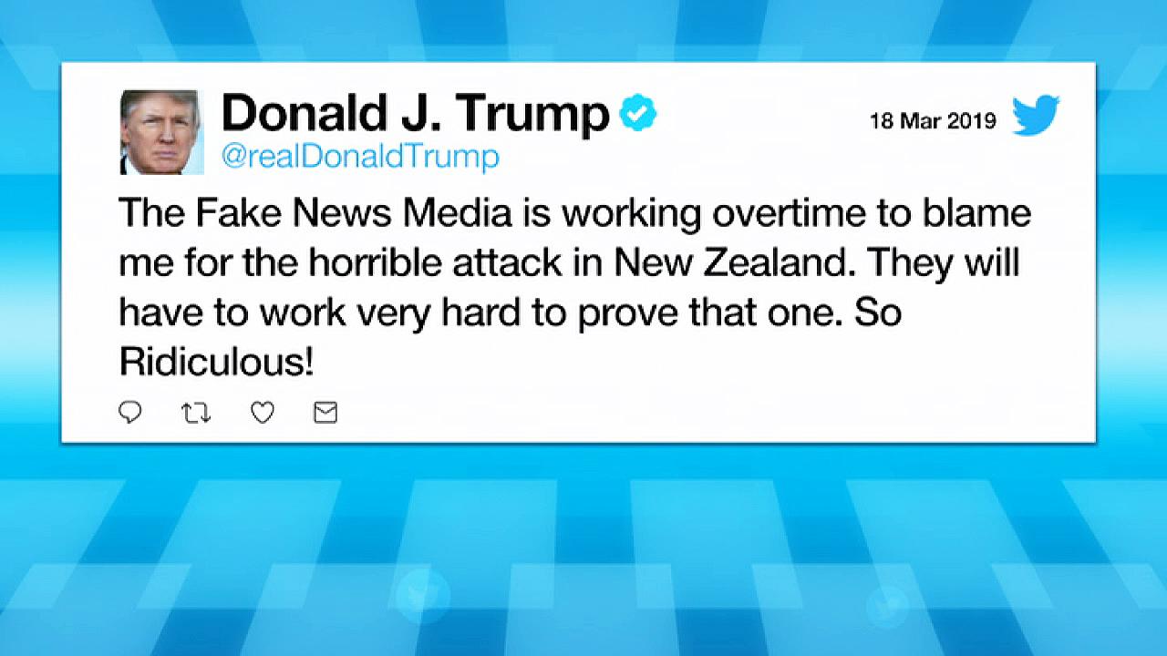 Trump slams 'fake news media' for trying connect the New Zealand killer's ideology and the president