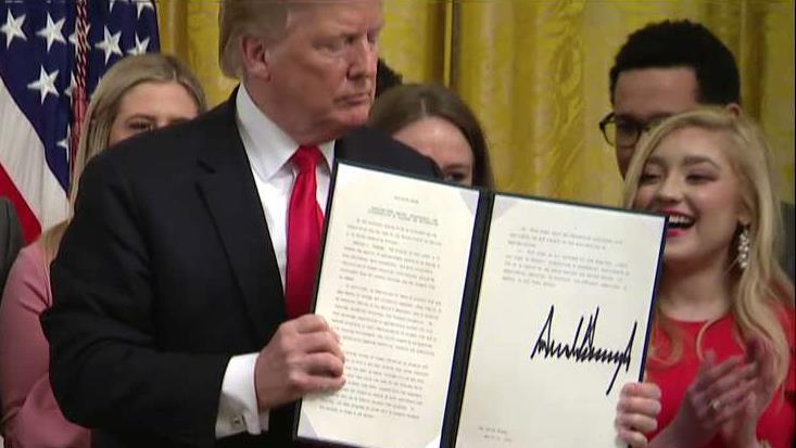 President Trump signs an executive order to protect free speech on college campuses