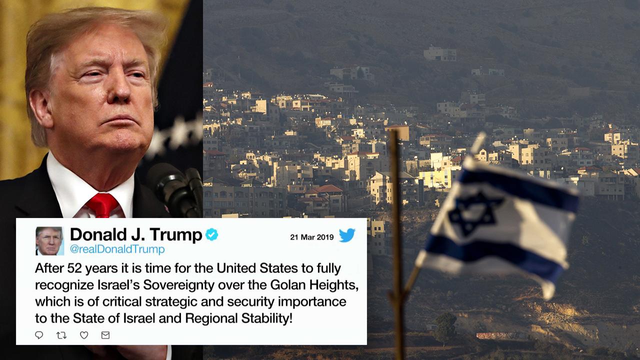 Trump supports Israeli sovereignty over Golan Heights, reversing decades-old policy