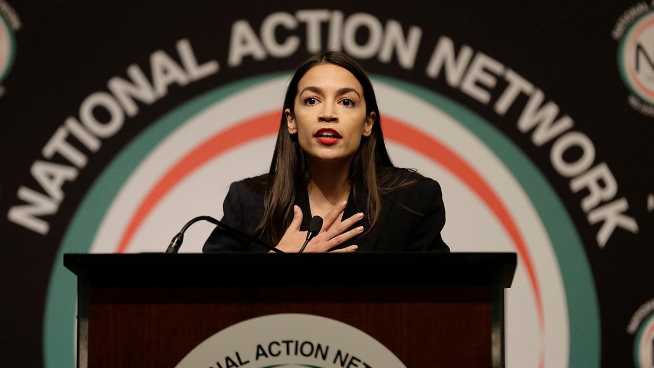 Alexandria Ocasio-Cortez speaks at the annual National Action Network convention