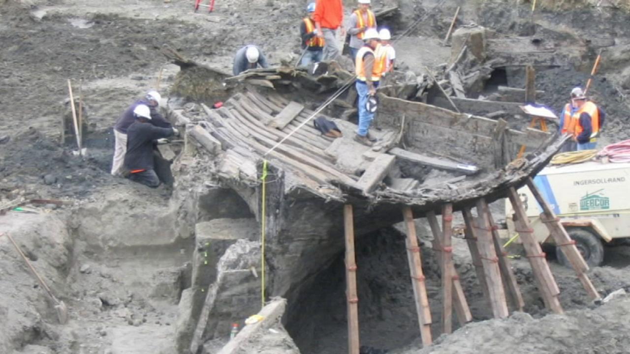 Ruined gold rush era ships found beneath San Francisco