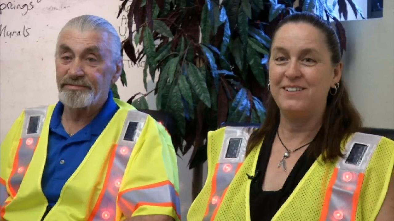 Couple invents solar-powered safety vests to help protect workers