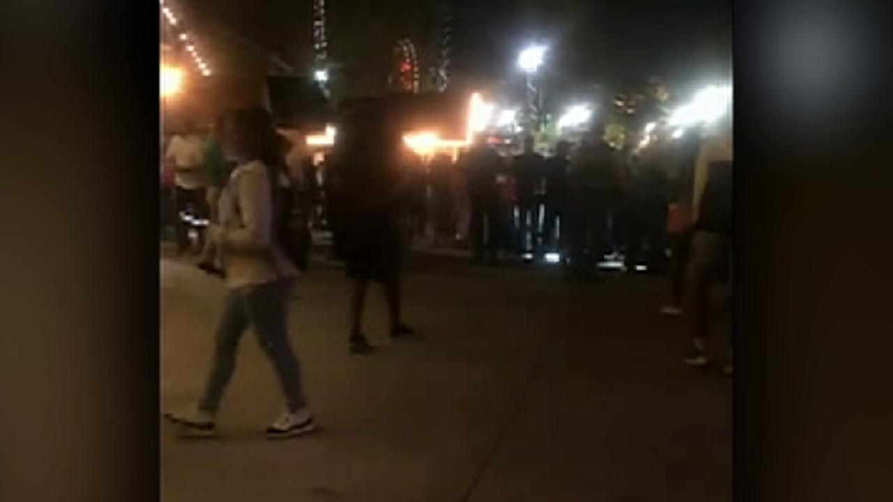 Raw video: Fight breaks out at theme park
