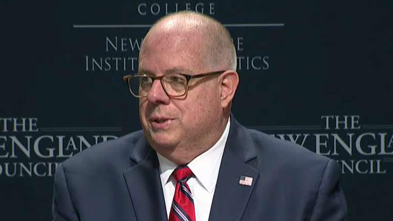 Maryland Governor Larry Hogan visits New Hampshire amid speculation of a primary challenge to Trump