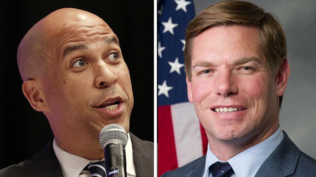 Cory Booker and Eric Swalwell pledge to pick women running mates if they win the 2020 Democratic nomination