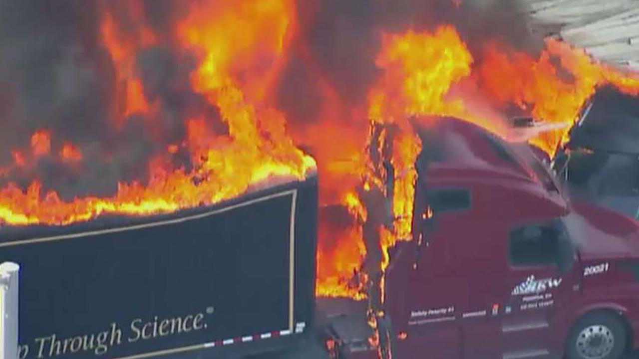Out of control semi-truck plows into stopped traffic killing multiple people