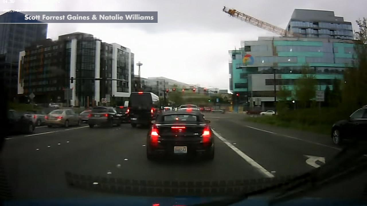 Dashcam footage shows moment of deadly crane collapse in Seattle