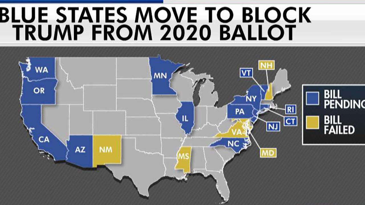 Blue states move to block President Trump from 2020 ballot