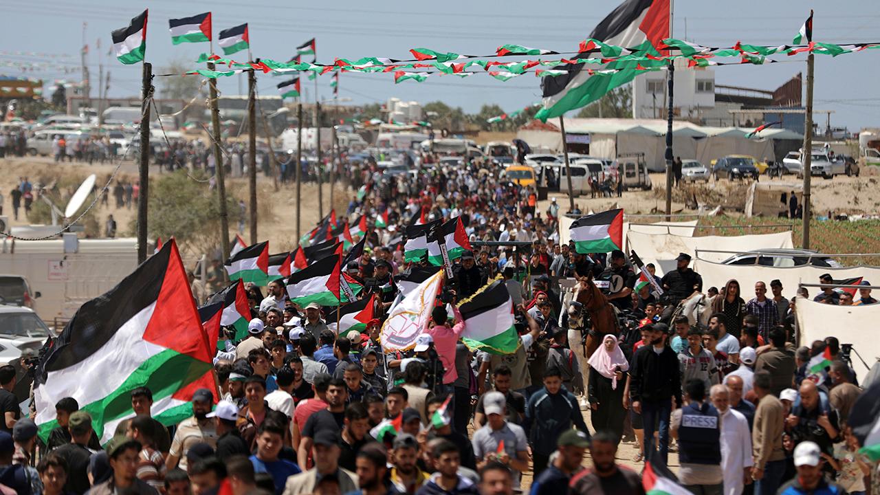 Bloody day on Gaza border as thousands of Palestinians protest on Nakba Day