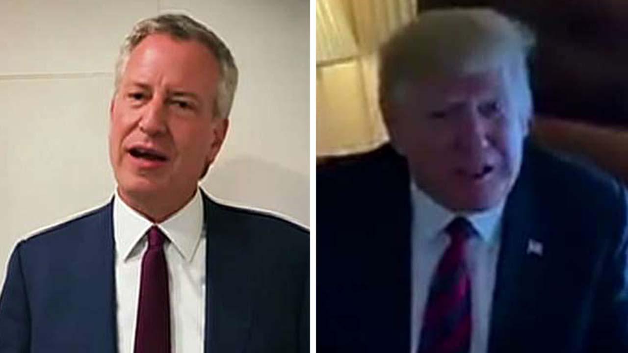 President Trump and NYC Mayor Bill De Blasio battle it out in dueling videos