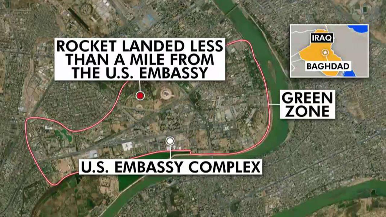 US-Iran tensions build as rocket lands near US embassy in Baghdad