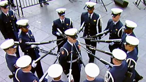 USCG Silent Drill Team performs on the Fox Square