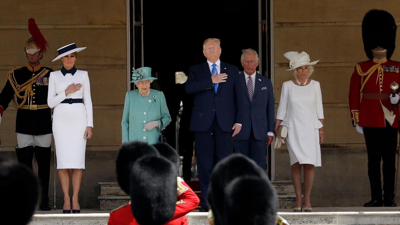 Trump meets with royal family at Buckingham Palace ahead of talks on trade, Brexit