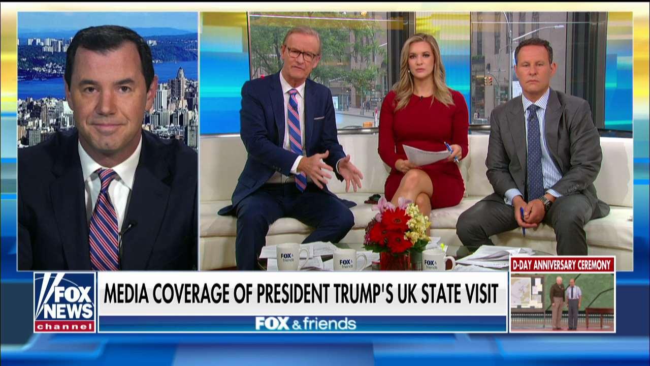 Joe Concha: Trump gets glowing reviews from UK media, while US media focuses on Baby Blimp, protests