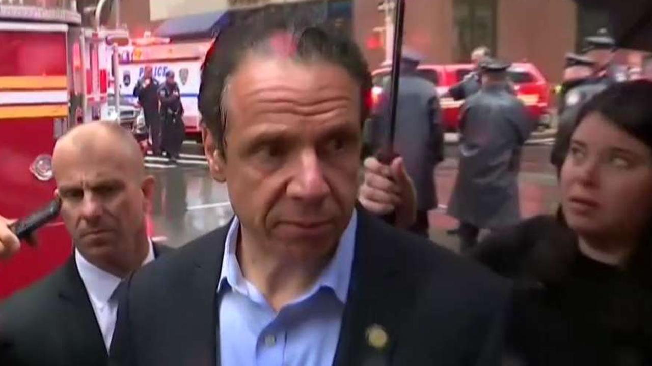 Gov. Cuomo says helicopter crash-landed on building rooftop, starting fire