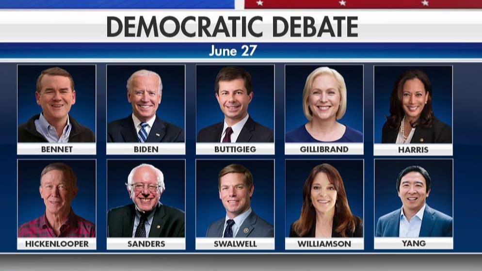 Democrats name lineup for first 2020 presidential debate