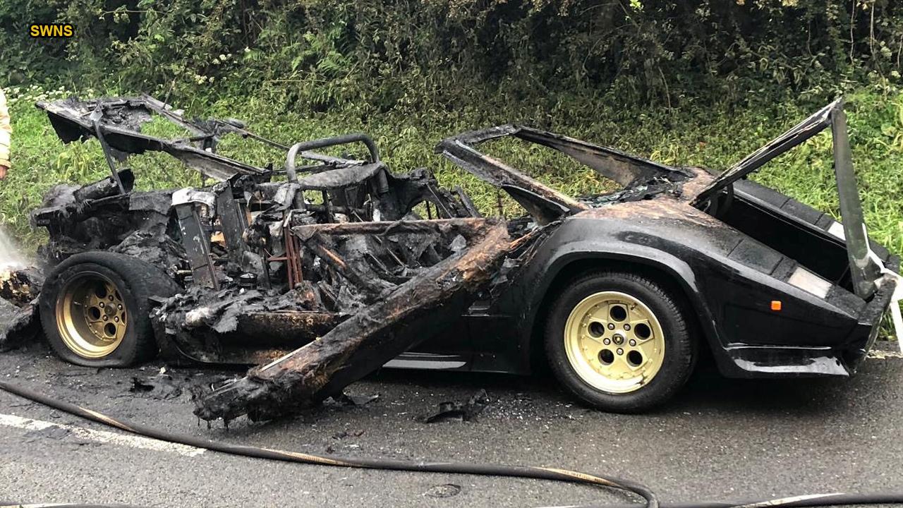 Bankrupt billionaire James Stunt's Lamborghini destroyed in fire