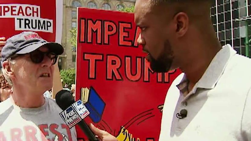 Lawrence Jones attends an 'Impeach Trump' rally in NYC