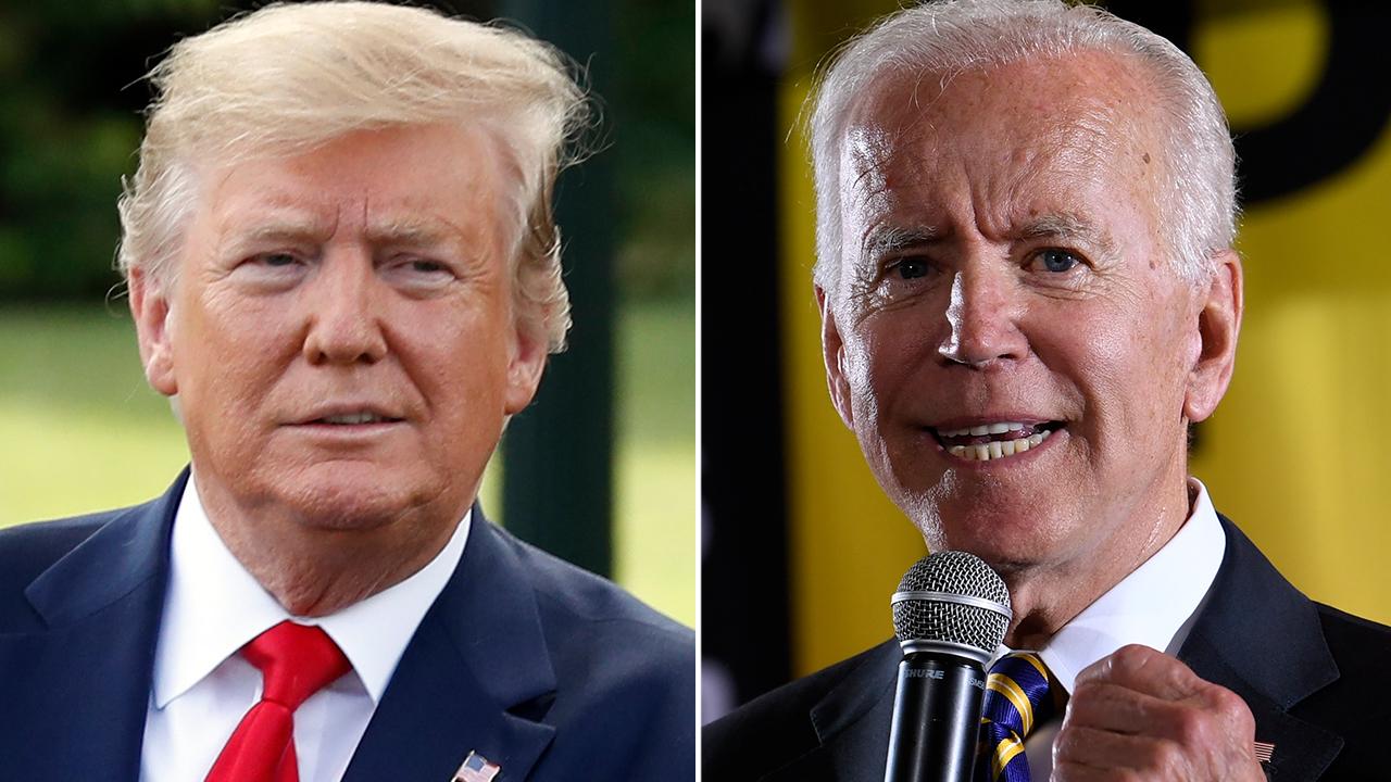 Biden tries to wrestle credit for the economy away from Trump