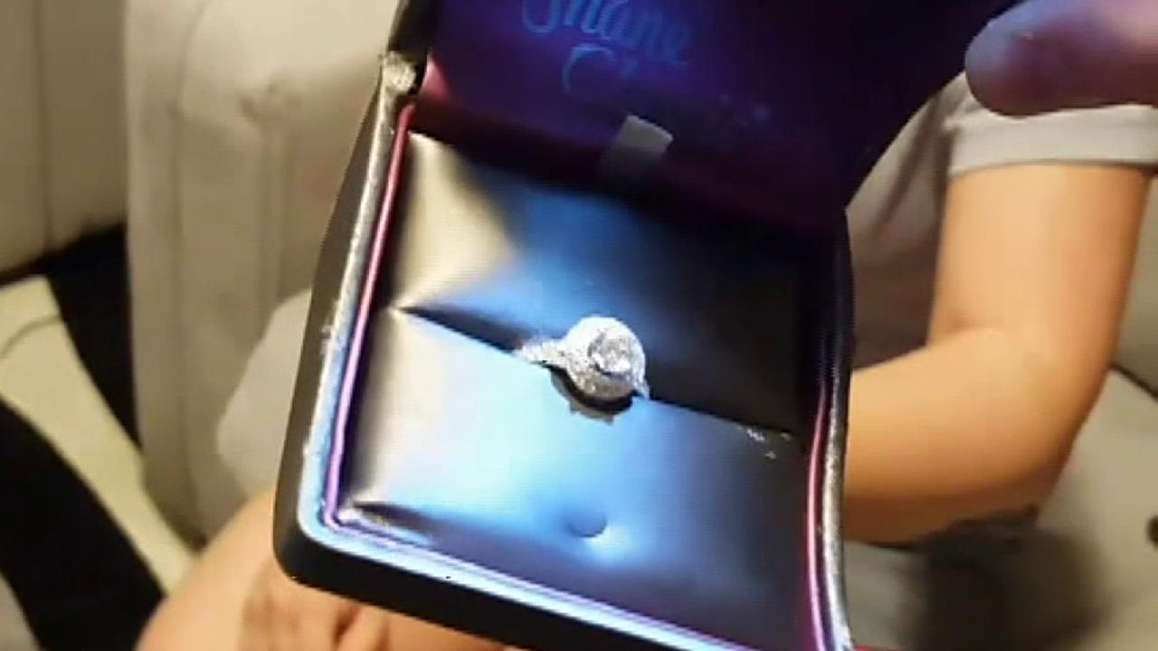 Raw video: Woman finds out that her husband has found her lost engagement ring	