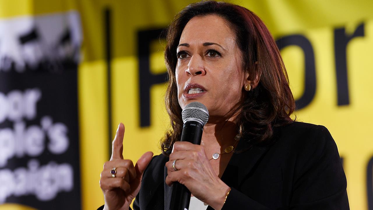 Sen. Kamala Harris reacts to Joe Biden's segregationist comments