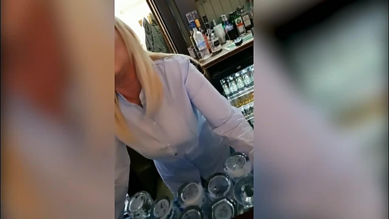 RAW VIDEO: Bartender hits man who refuses to pay for water