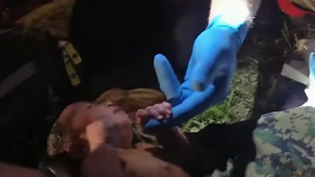 Raw video: Police find newborn baby in plastic bag	