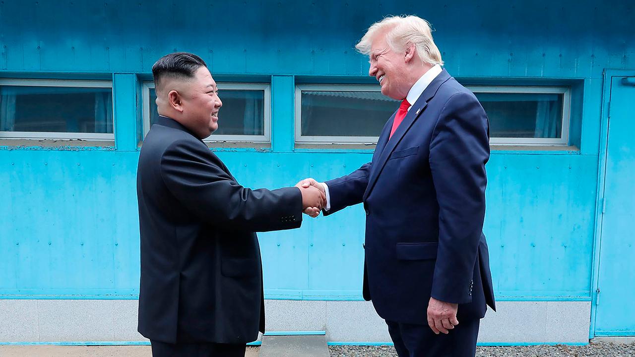 Trump becomes first sitting US president to enter North Korea
