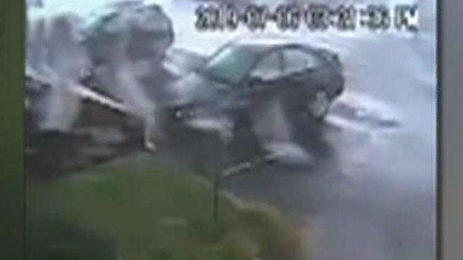 Landspout tornado flips car in New Jersey
