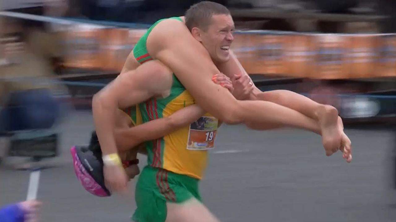 Couples compete in wife-carrying championships in Finland