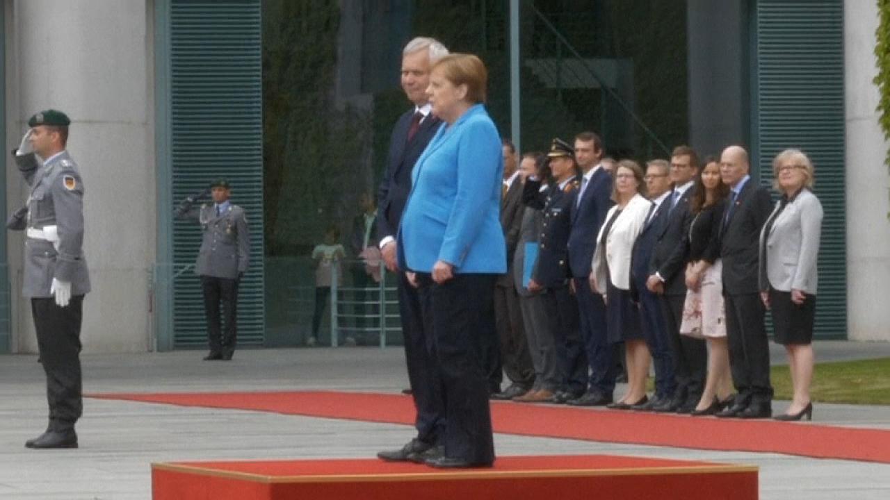 Angela Merkel seen shaking for third time in recent weeks