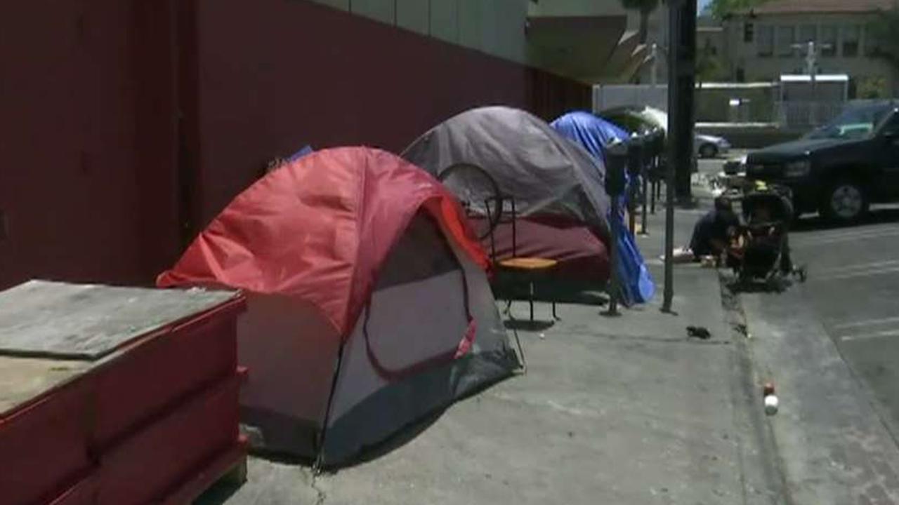 Business owners in Los Angeles deploy obstacles to deter homeless camps