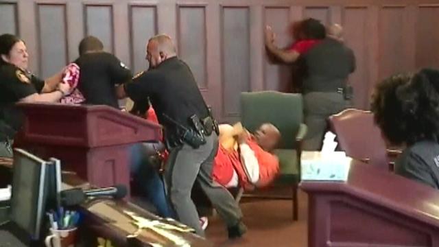 Massive brawl breaks out in Ohio courtroom during convicted murderer's sentencing