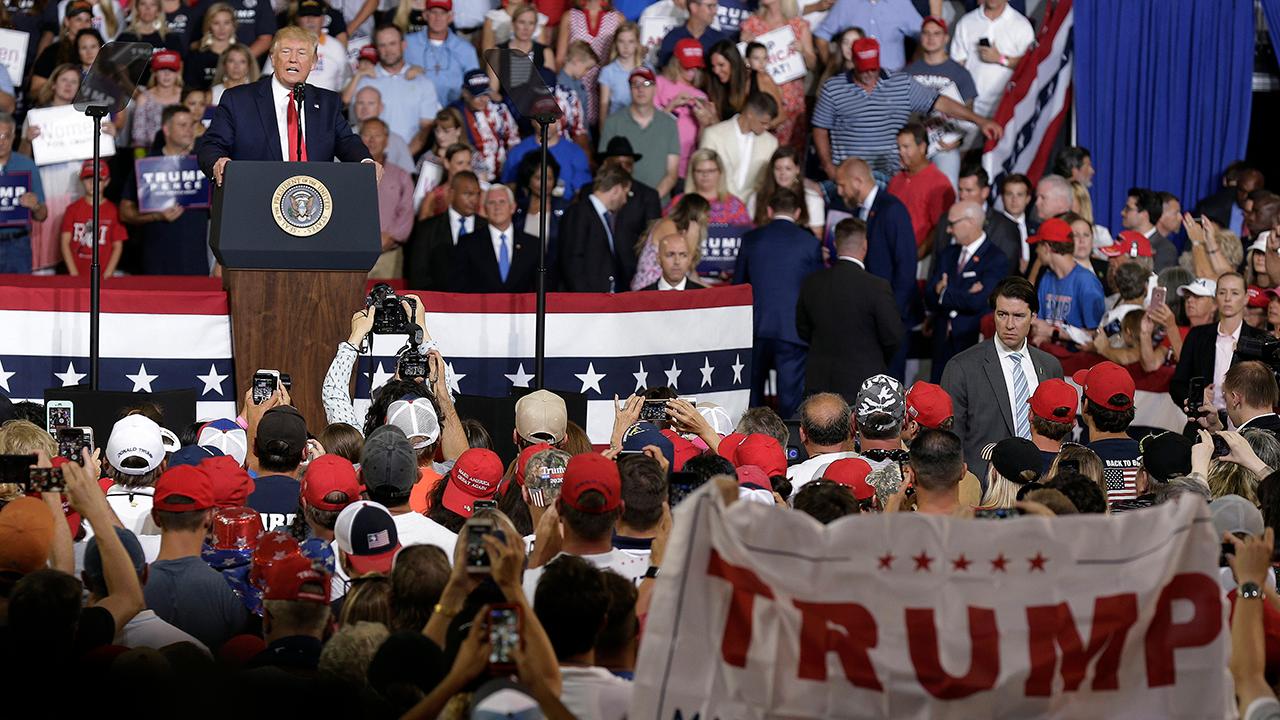 Trump supporters chant 'send her back' during campaign rally in North Carolina