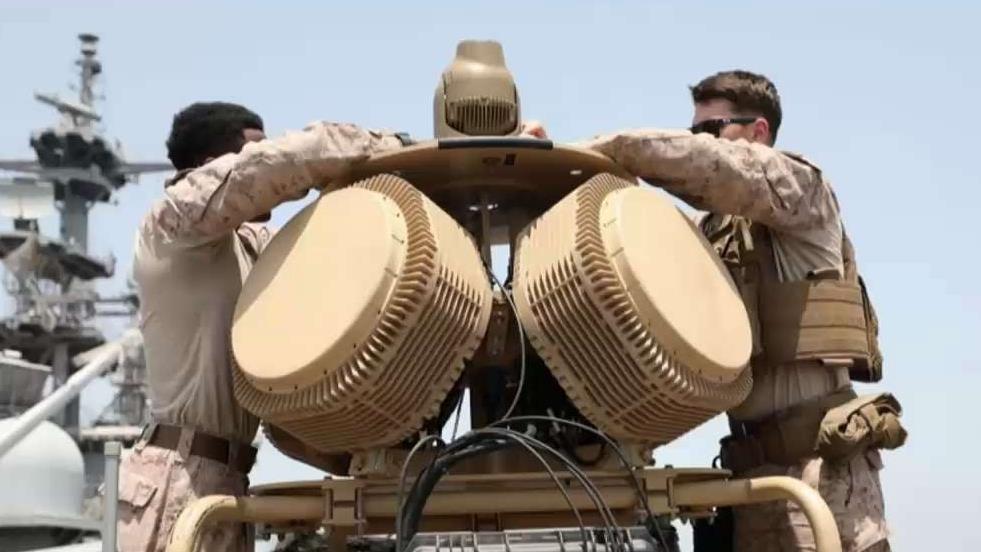 Military officials use electronic jamming device to take down Iranian drone