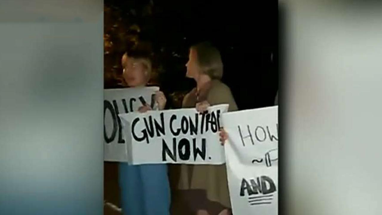 Far-left protesters gather outside Mitch McConnell's home