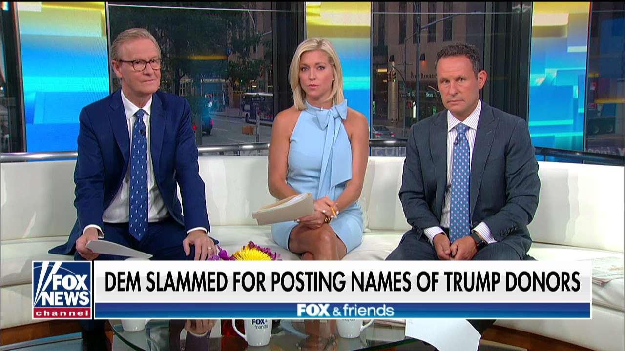 'Fox & Friends' slams Texas Dem for posting names of Trump donors: 'Totally out of bounds'