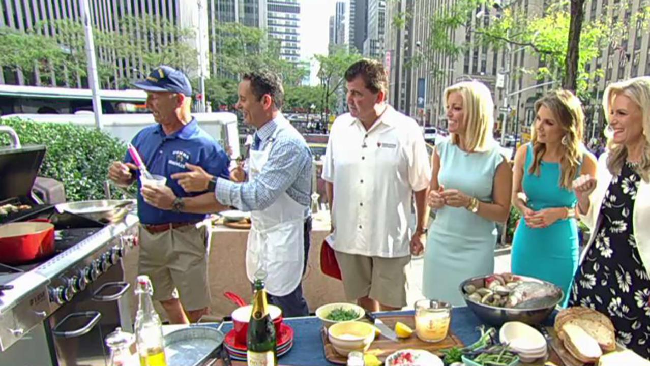 Brian Kilmeade's 'phone-a-friend' grilled striped bass and angry clams