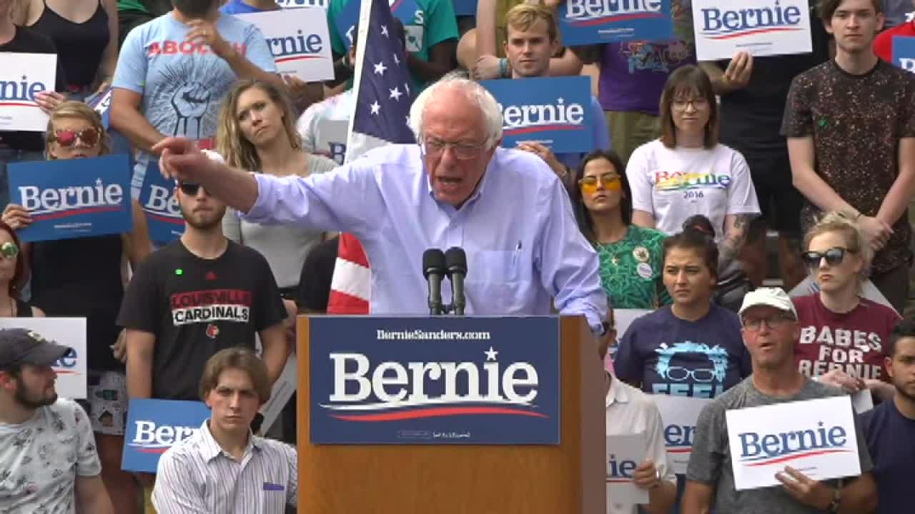 Sanders slams McConnell's 'cowardice' on gun issues at Louisville rally