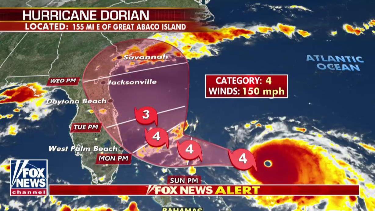 Hurricane Dorian heads towards the US mainland