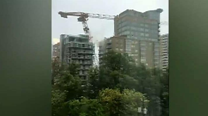 Dorian topples massive crane in Canada
